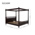 Wooden King Size Poster Bed without Storage - Image 6