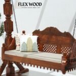 Mango Wood Hand-Carved Swing (Jhula) with Stand - Image 3