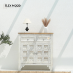 Wooden 2 Door 2 Drawer Cabinet - White finish