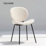 Modern Upholstered Chair in Boucle Fabric - Image 2