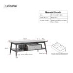 Flexwood Solid mango  Wood Rattan Cane One Drawer Coffee Table(honey finish) - Image 5