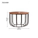 Solid Sheesham Wood Round Coffee Table - Image 5