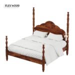 Flexwood Solid Sheesham Wood Poster Bed In King Size(honey finish) - Image 5