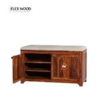 Flexwood Solid Sheesham Wood Shoe Rack Bench(honey finish) - Image 5