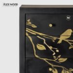 Flexwood Carved Chest of Drawer( black finish) - Image 5