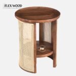 Wooden Round Bedside Table - Image 3