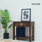 Sheesham Wood Console Table with Drawers & Shelf – Walnut Finish - Image 2