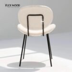 Modern Upholstered Chair in Boucle Fabric - Image 3