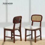 Sheesham Wood Dining Chair with Cane Back & Cushioned Seat set of 2 (honey finish) - Image 3