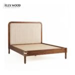 Flexwood solid wood  Non-Storage Bed( brown finish) - Image 2