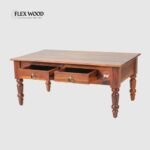 Mumbai Sheesham Wood Two Drawer Coffee Table(honey finish) - Image 4