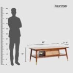 Flexwood Solid mango  Wood Rattan Cane One Drawer Coffee Table(honey finish) - Image 6
