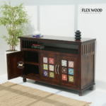 3 Door Sheesham Wood Sideboard & Cabinet - Walnut Finish - Image 4