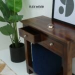 Sheesham Wood Console Table with Drawers & Shelf – Walnut Finish - Image 3