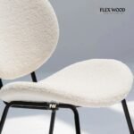 Modern Upholstered Chair in Boucle Fabric - Image 4