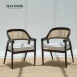 Wooden Dining Chair in Sheesham Wood & Cane set of 2  (Walnut Finish)