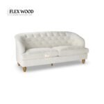Handcrafted Mango Wood 3-Seater Sofa – Tufted Velvet Couch for Living Room - Image 2