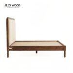 Flexwood solid wood  Non-Storage Bed( brown finish) - Image 3