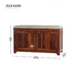 Flexwood Solid Sheesham Wood Shoe Rack Bench(honey finish) - Image 7