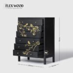 Flexwood Carved Chest of Drawer( black finish) - Image 3