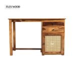 Rattan cane Sheesham Wood Study Table in (Teak Finish) - Image 2