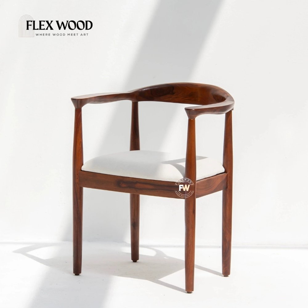8 cacia Wood Dining Chair with Cushioned Seat - Image 1