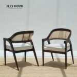 Wooden Dining Chair in Sheesham Wood & Cane set of 2  (Walnut Finish) - Image 2
