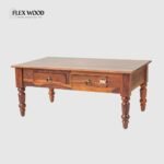 Mumbai Sheesham Wood Two Drawer Coffee Table(honey finish) - Image 2