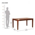 Solid Sheesham Wood 6 Seater Dining Table Set With 4 Chairs & 1 Bench - Image 3
