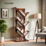Flexwood Solid Sheesham Wood Book Rack(honey finish)