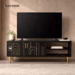 Flexwood modern  TV Cabinet( black finish)