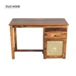 Rattan cane Sheesham Wood Study Table in (Teak Finish) - Image 5