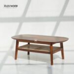 Sheesham Wood Coffee Table with Brass Inlay & Cane Shelf - Image 2