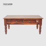 Mumbai Sheesham Wood Two Drawer Coffee Table(honey finish)