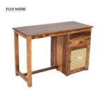Rattan cane Sheesham Wood Study Table in (Teak Finish) - Image 4