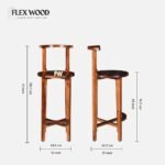 Sheesham Wood Bar Chair In Rustic Teak Finish - Image 6
