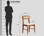 Flexwood Solid Wood Rattan Cane Round Dining Table Four Seater Set - Image 7