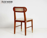 Flexwood Solid Wood Rattan Cane Round Dining Table Four Seater Set - Image 4