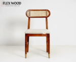 Flexwood Solid Wood Rattan Cane Round Dining Table Four Seater Set - Image 6