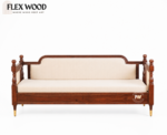 Flexwood Sheesham Wood Rattan Cane Three Seater sofa - Image 2