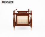 Flexwood Sheesham Wood Rattan Cane Three Seater sofa - Image 4