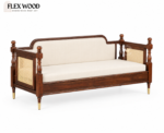 Flexwood Sheesham Wood Rattan Cane Three Seater sofa - Image 3