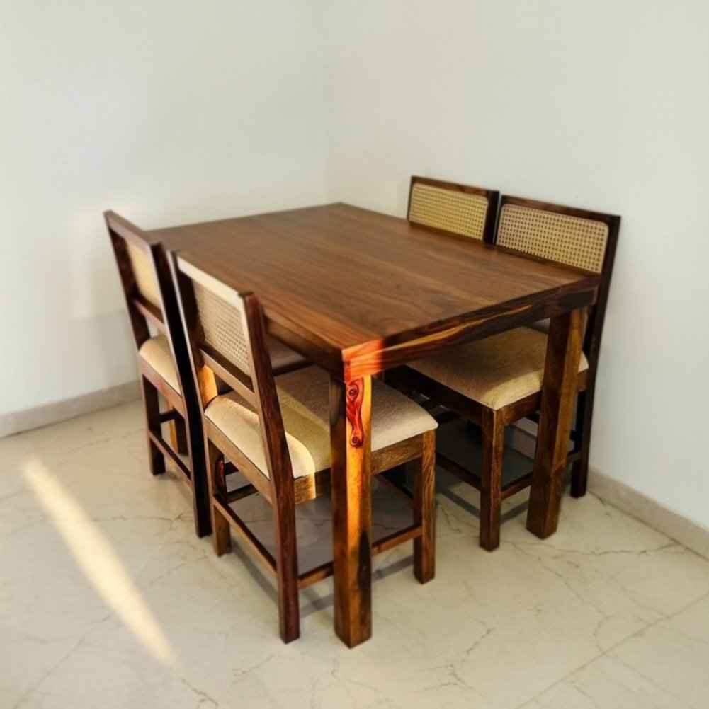 Flexwood Solid Wood 4 Seater Dining Set(honey finish) photo review