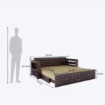 Morse Sheesham Wood Sofa Cum Bed(walnut finish) - Image 6