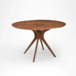 Flexwood modern round Dining Table with Chair(teak finish) - Image 3