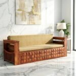 Morse Sheesham Wood Sofa Cum Bed(honey finish) - Image 2