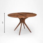 Flexwood modern round Dining Table with Chair(teak finish) - Image 6