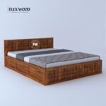 Solid Sheesham Wood Full Box Storage Bed - Image 3