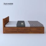 Solid Sheesham Wood Full Box Storage Bed - Image 2