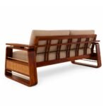 Rattan cane  Solid Sheesham Wood Sofa set (honey finish) - Image 5